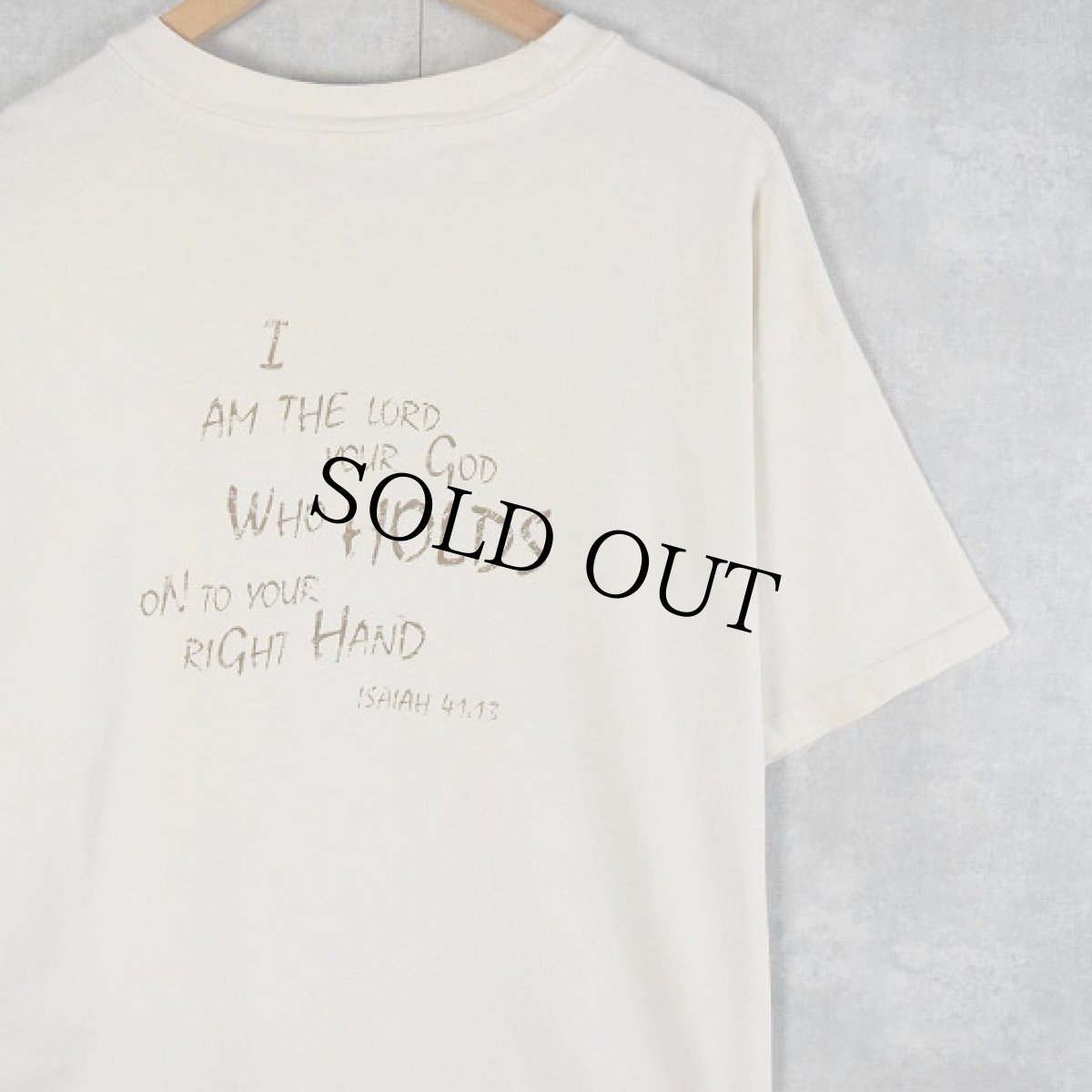 画像2: 90's USA製 "ISAUAH 41:13" 旧約聖書プリントTシャツ XL (2)