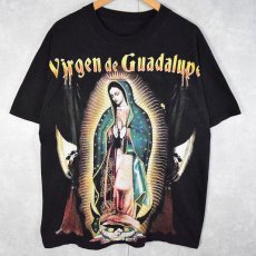 画像1: Virgen de Guadalupe "聖母マリア" 大判プリントTシャツ BLACK (1)