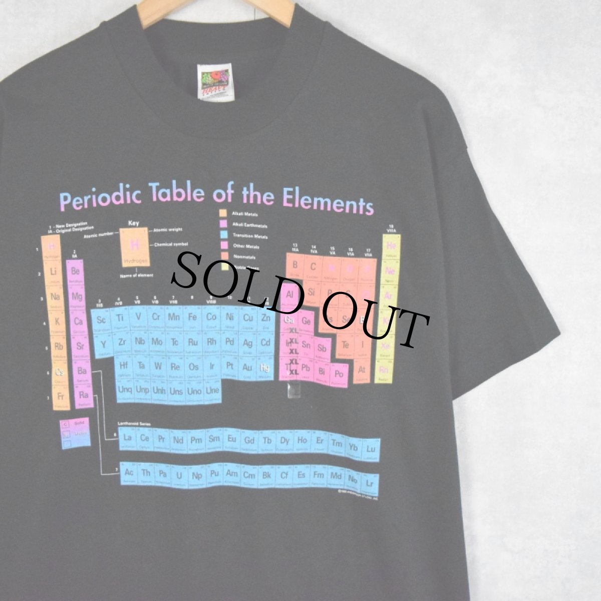 画像1: 90's "Periodic Table of the Elements" 周期表プリントTシャツ DEADSTOCK XL (1)