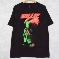画像1: Billie Eilish ミュージシャンフォトプリントTシャツ BLACK L (1)