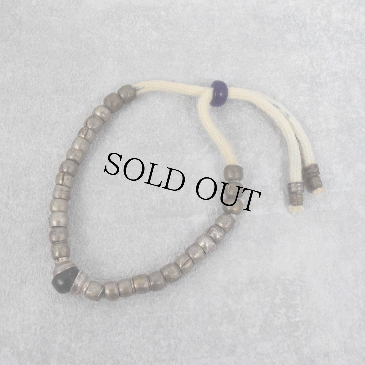 画像1: RORAN "Grass Beads × Old Silver × Indigo Rope" ブレスレット (1)
