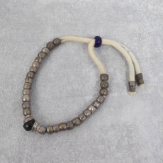 画像1: RORAN "Grass Beads × Old Silver × Indigo Rope" ブレスレット (1)