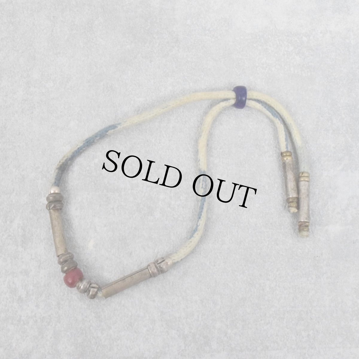 画像1: RORAN "Grass Beads × Old Silver × Indigo Rope" ブレスレット (1)