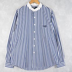 画像1: POLO Ralph Lauren "RHODES CUSTOM FIT" ストライプ柄 コットンスタンドカラーシャツ XL (1)