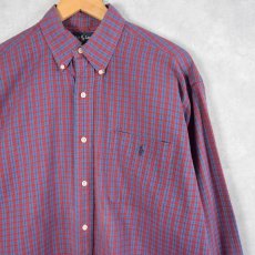 画像1: 90's Ralph Lauren "BIG SHIRT" チェック柄コットンボタンダウンシャツ L (1)