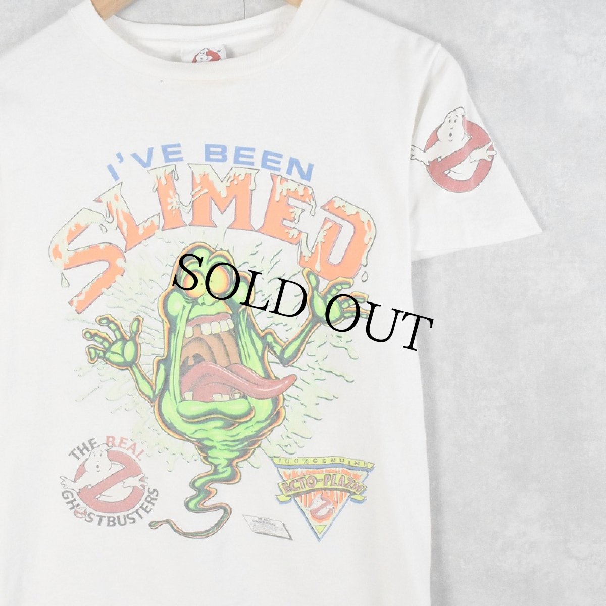 画像1: 80's GHOSTBUSTERS USA製 "I'VE BEEN SLIMED" 映画キャラクター 発泡プリントTシャツ L (1)