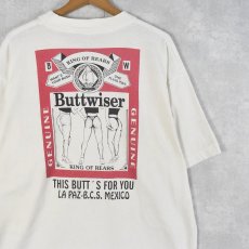 画像1: 90's "Buttwiser" ビールメーカー パロディプリントTシャツ (1)