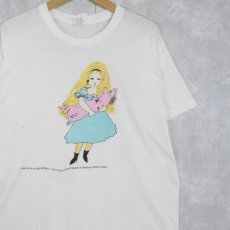 画像1: 80's STANLEY DESANTIS 不思議の国のアリス "Punk Alice" イラストプリントTシャツ XL (1)