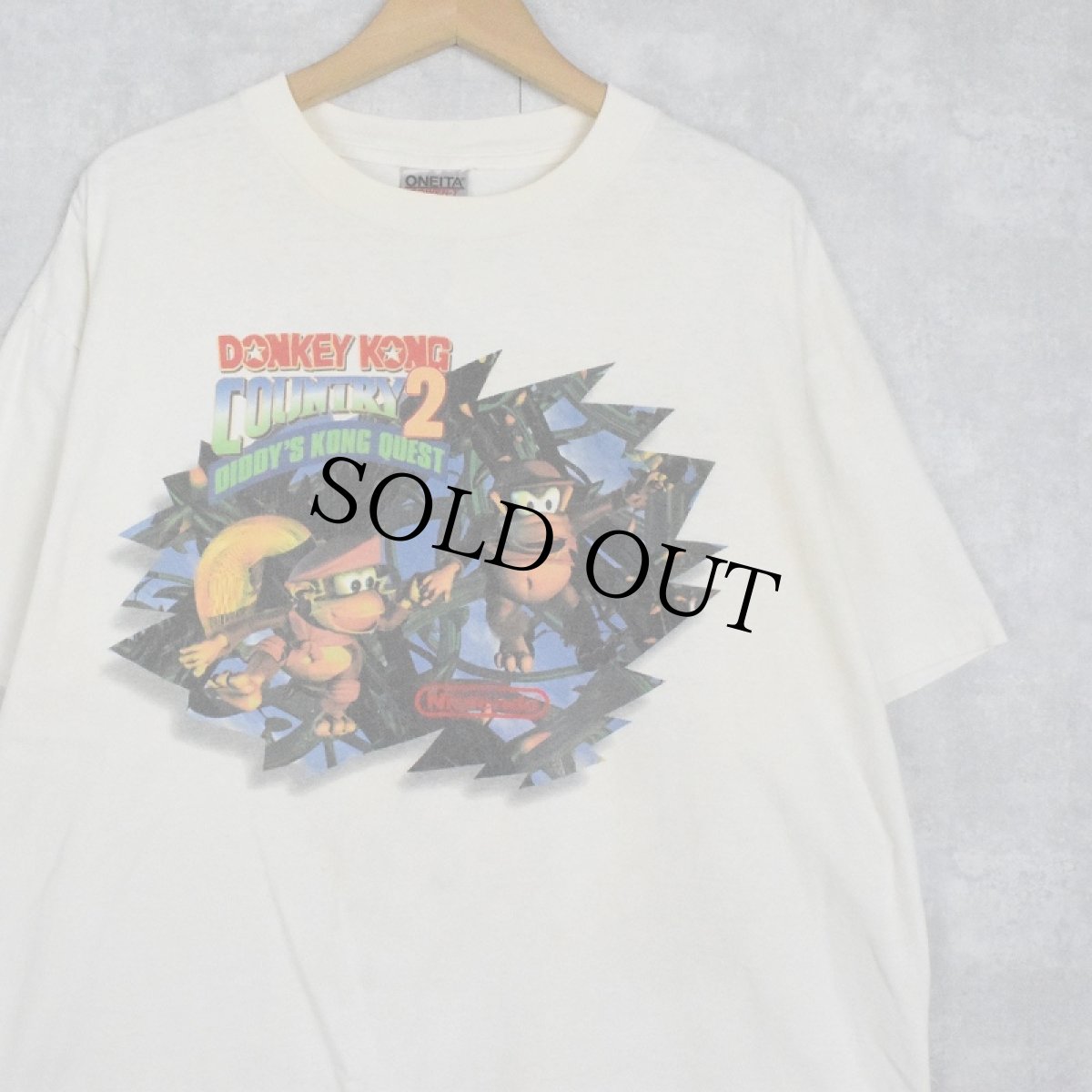 画像1: 90's Nintendo DONKEY KONG COUNTRY 2 ビデオゲームプリントTシャツ XL (1)