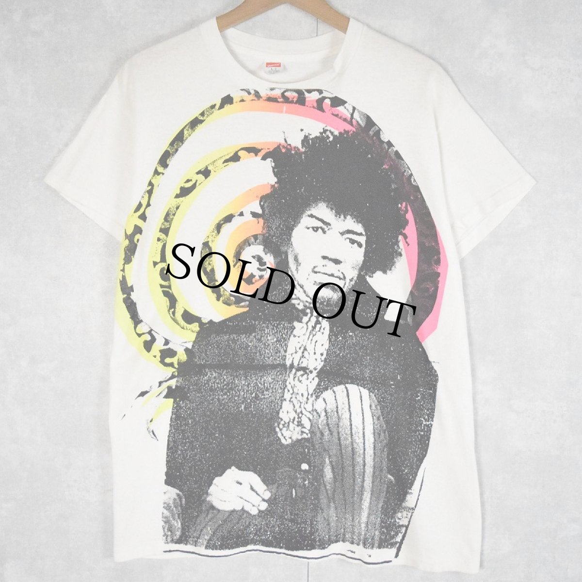画像1: 80's Jimi Hendrix USA製 ロックミュージシャン プリントTシャツ L (1)