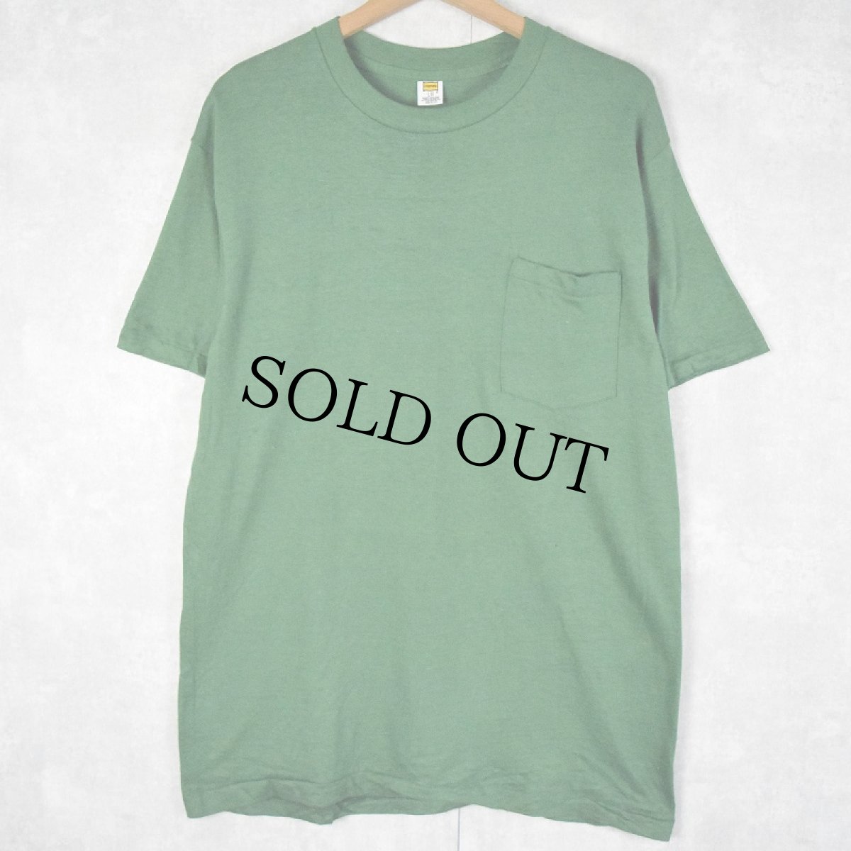 画像1: 70's Hanes USA製 無地ポケットTシャツ L (1)