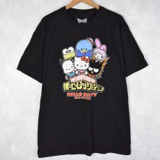 画像1: 僕のヒーローアカデミア×Sanrio キャラクタープリントTシャツ XL (1)