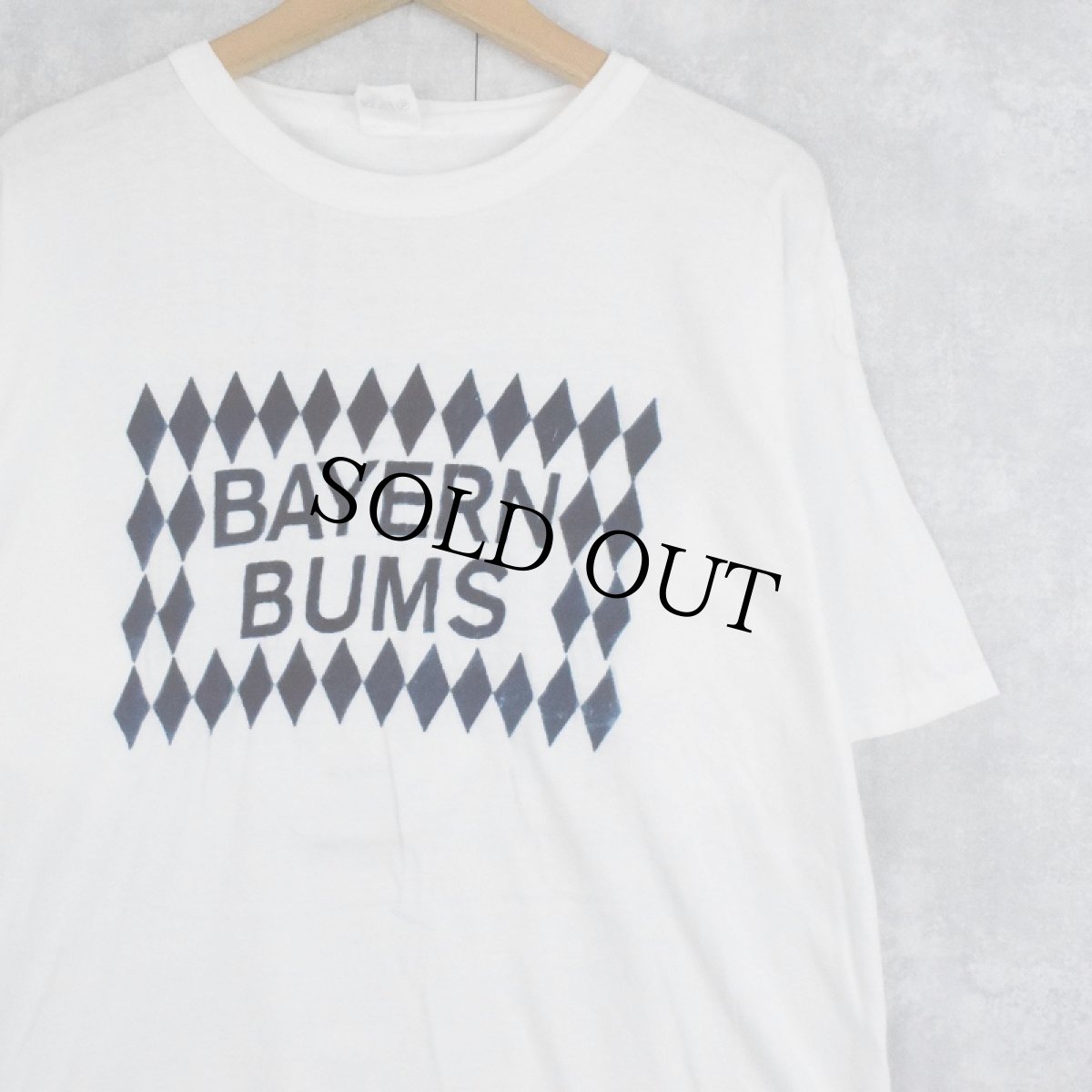画像1: EURO 90's "BAYERN BUMS" フロッキープリントTシャツ XXL (1)