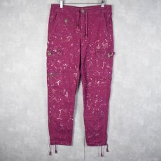 画像1: 【SALE】 POLO Ralph Lauren ペンキペイント ヘリンボーンツイル デザインカーゴパンツ W24-32 (1)