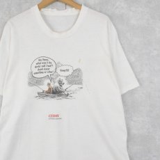 画像1: 90's CEDAX USA製 薬剤メーカー シュールイラストプリントTシャツ (1)