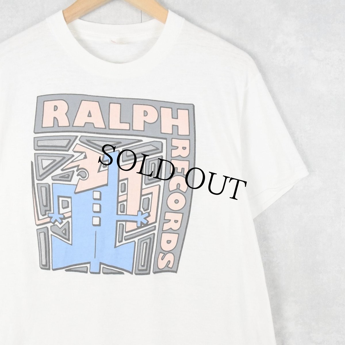 画像1: 70's RALPH RECORDS USA製 レコードレーベル プリントTシャツ XL (1)