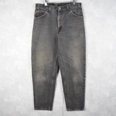 画像1: 90's Levi's 550 USA製 オレンジタブ サルファブラックデニムパンツ W31 (1)