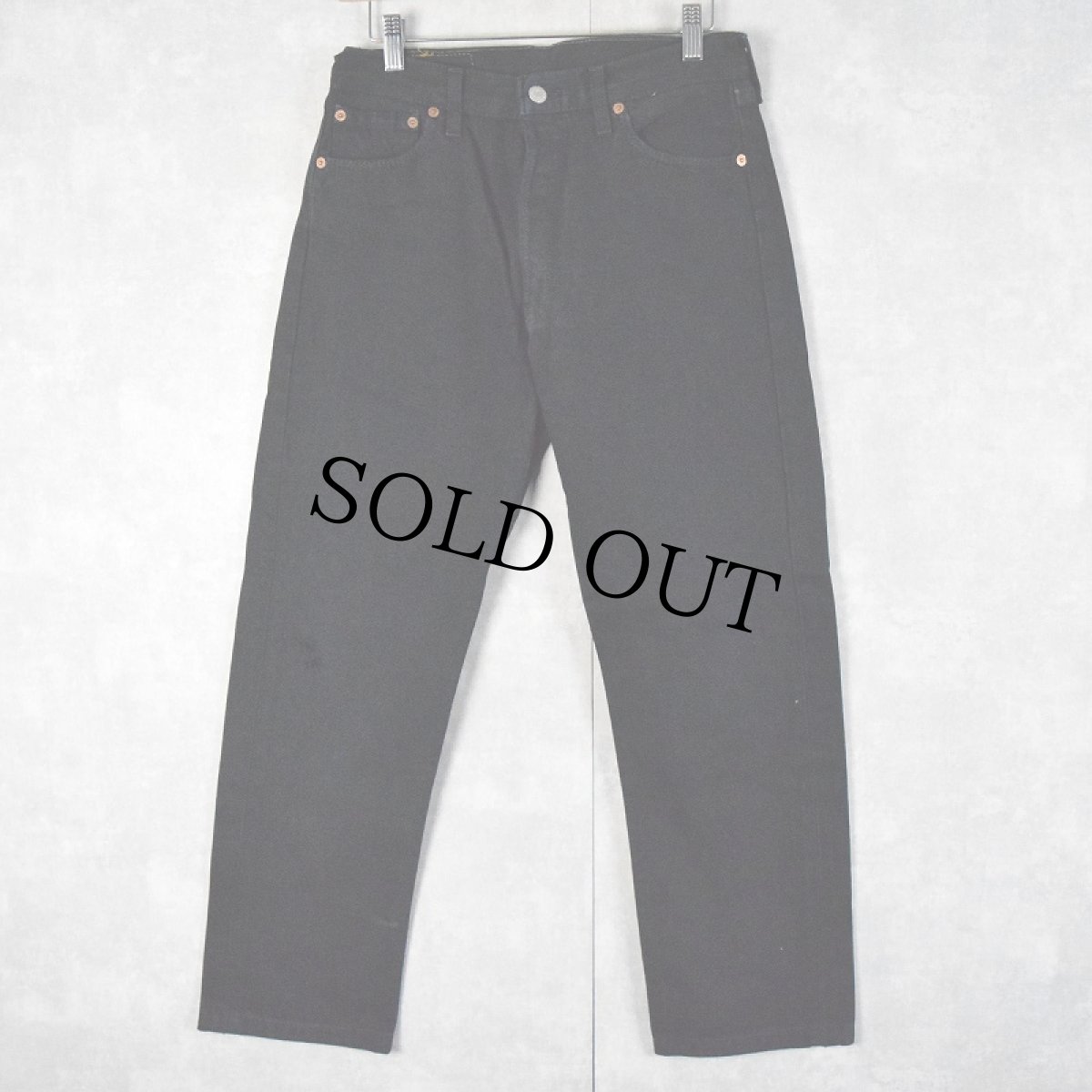画像1: EURO 2000's Levi's 501 UK製 サルファブラックデニムパンツ W29 (1)