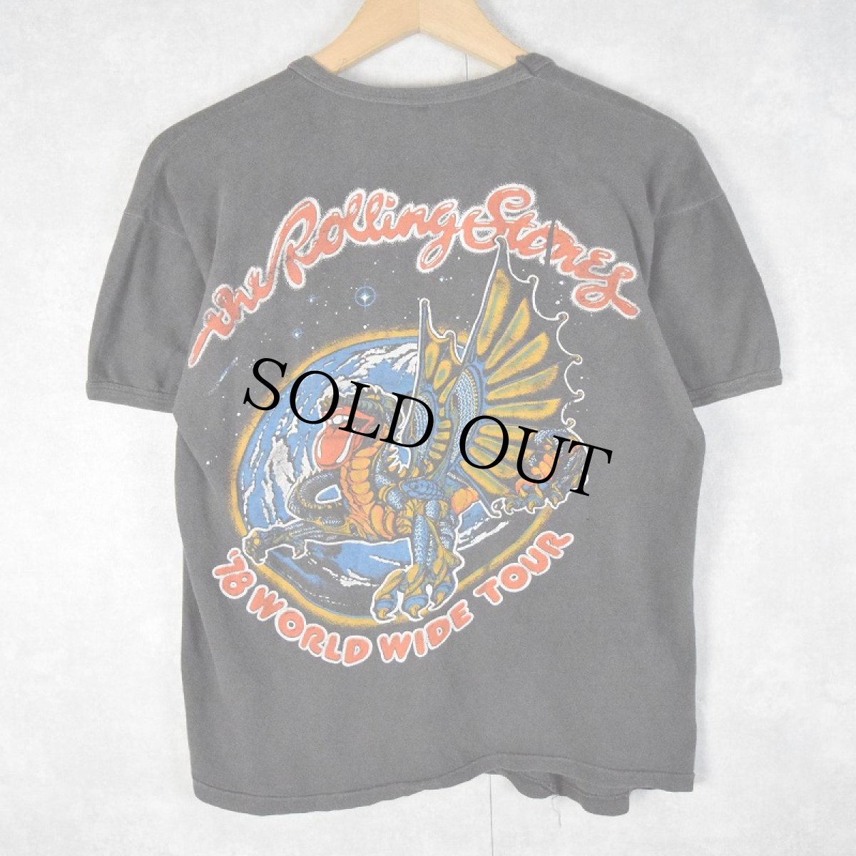 画像2: 70's The Rolling Stones "78' WORLD WIDE TOUR" ロックバンドツアーTシャツ M (2)