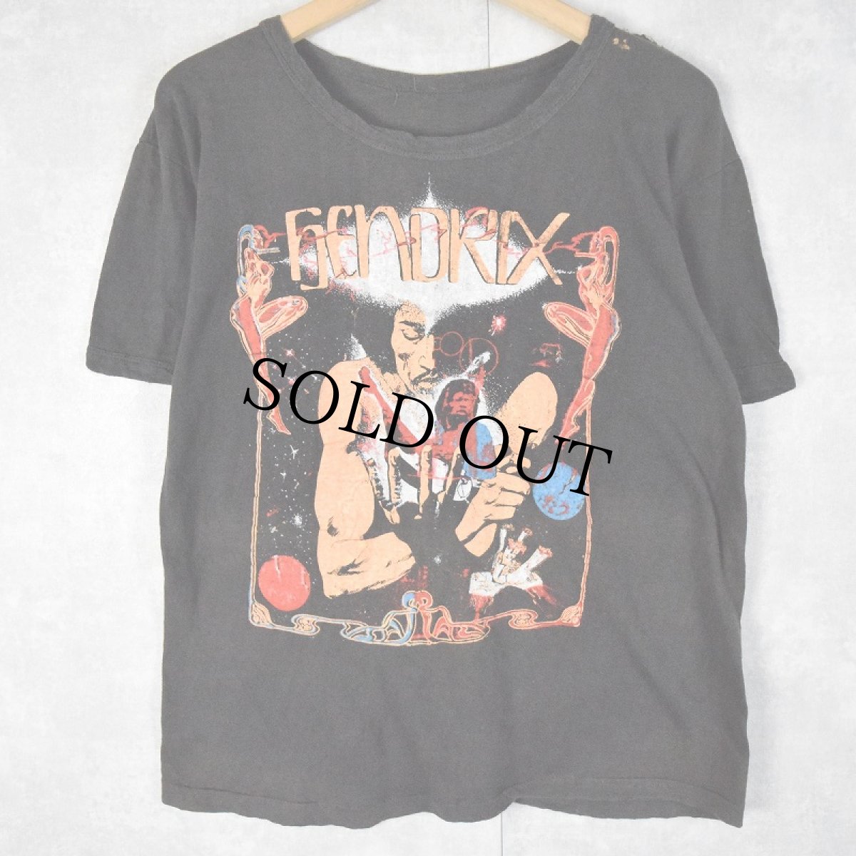 画像1: 70's Jimi Hendrix ロックミュージシャン プリントTシャツ (1)