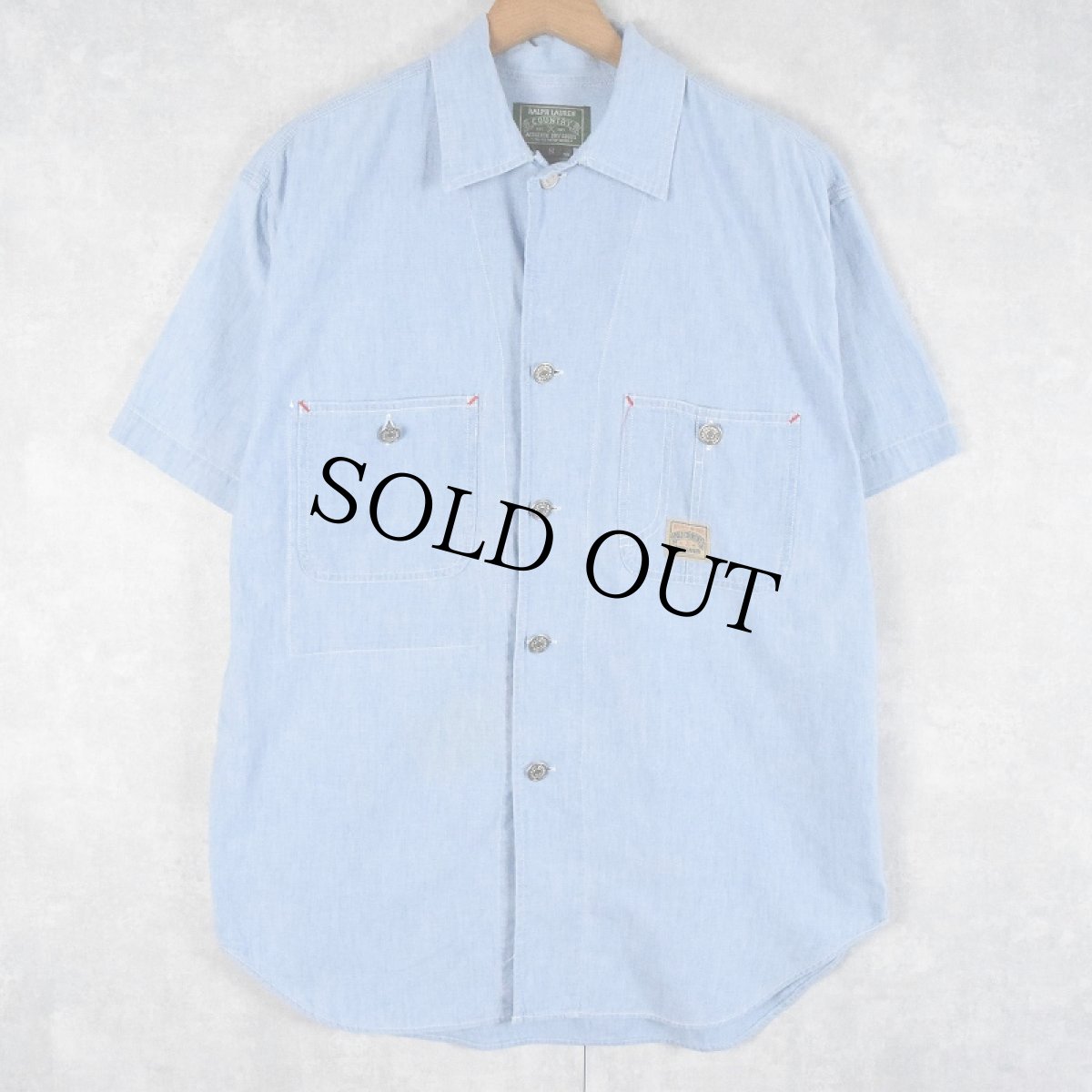 画像1: 80〜90's POLO COUNTRY Ralph Lauren シャンブレーシャツ S (1)