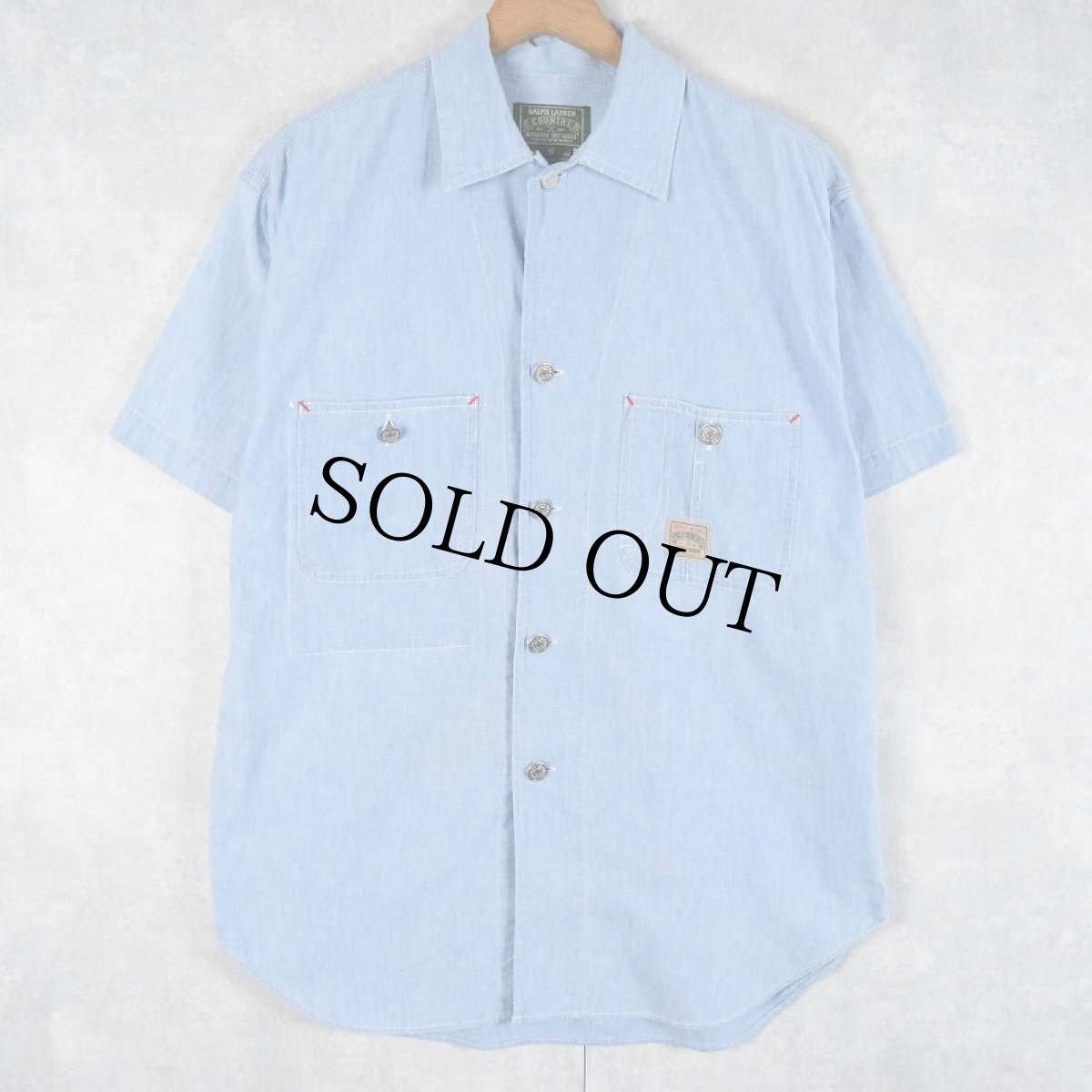 画像1: 80〜90's POLO COUNTRY Ralph Lauren シャンブレーシャツ S (1)
