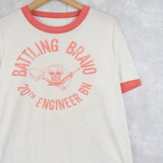 画像1: 80's "BATTLING BRAVO" プリントリンガーTシャツ (1)