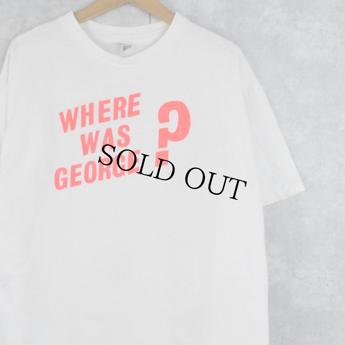 画像1: 80's USA製 "WHERE WAS GEORGE?" プリントTシャツ XL (1)