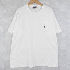 画像1: 90's POLO Ralph Lauren USA製 ロゴ刺繍 ポケ付きTシャツ L (1)