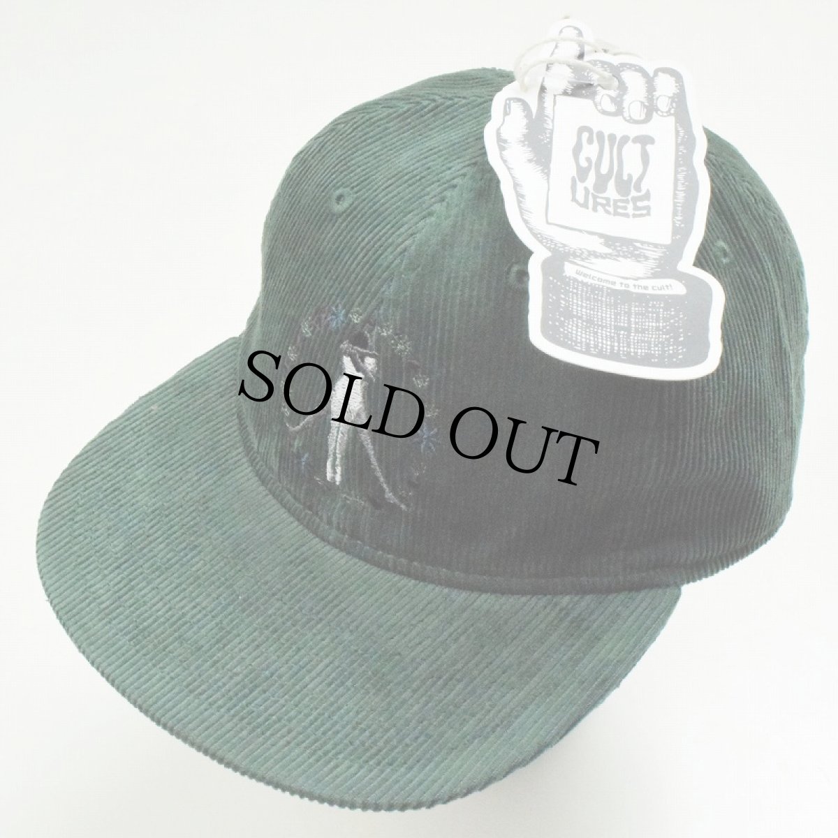 画像1: CULTURES "EMBROIDERY CAP" GREEN【FREE】 (1)