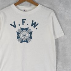 画像1: 50〜60's Champion 小文字ランタグ "V.F.W." プリントTシャツ L (1)