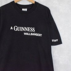 画像1: 90's "A GUINNESS WALLBANGER?" ビールメーカープリントTシャツ BLACK XL (1)