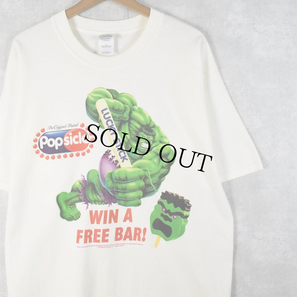 画像1: 【SALE】 2000's THE INCREDIBLE HULK × Popsicle キャラクタープリントTシャツ L (1)
