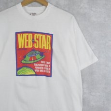 画像1: 90's "WEB-STAR by StarMine" テクノロジー企業イラストプリントTシャツ XL (1)