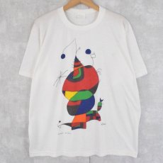 画像1: 80's〜 Joan Miro "Woman, Bird, Star" アートプリントTシャツ XL (1)