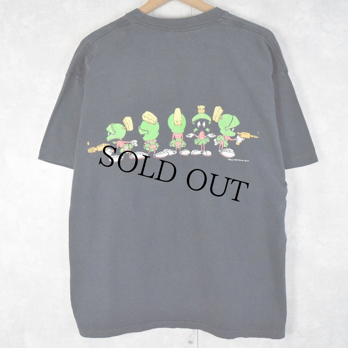 画像2: 90's Looney Tunes USA製 マービン・ザ・マーシャン キャラクタープリントTシャツ BLACK XL (2)