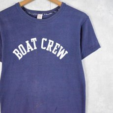 画像1: 50's Russell Southern USA製 "BOAT CREW" プリントTシャツ M (1)