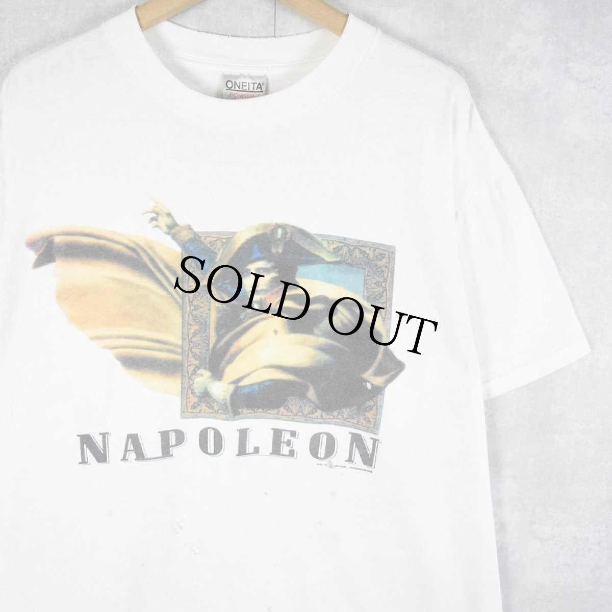 画像1: 90's NAPOLEON  USA製 フランス皇帝プリントTシャツ XL (1)