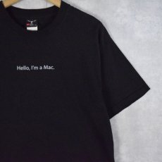 画像1: Apple "Hello, I'm a Mac." ロゴプリントTシャツ BLACK M (1)