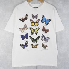 画像1: 90's LIBERTY GRAPHICS USA製 バタフライプリントTシャツ L (1)