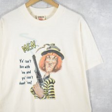 画像1: 90's Mike Scovel USA製 グリーティングカードイラストプリントTシャツ DEADSTOCK L (1)