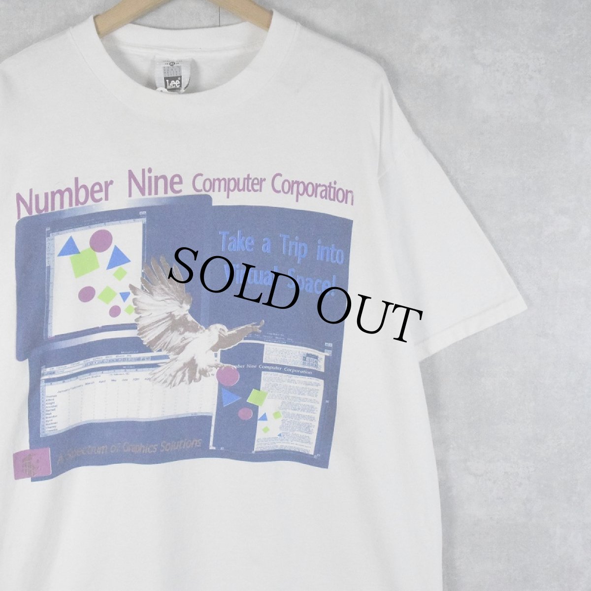 画像1: 90's USA製 Number Nine Computer Corporation コンピュータプリントTシャツ XL (1)