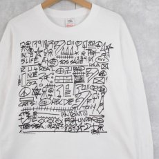 画像1: 90's Paul Bennett Hirsch USA製 アートプリントTシャツ L (1)