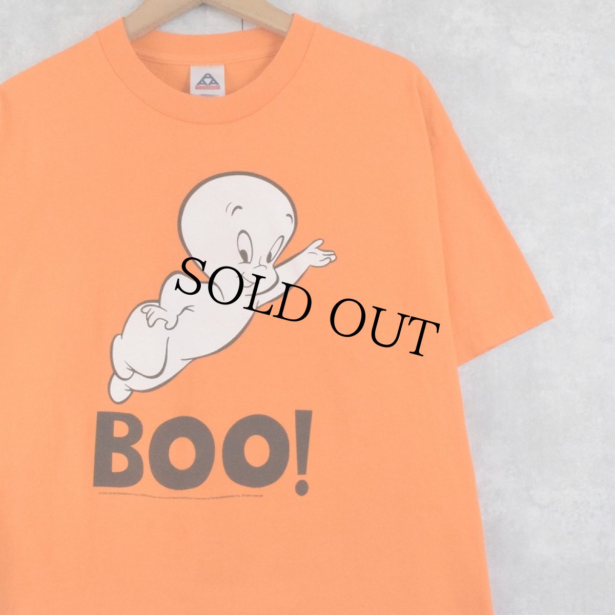 画像1: 2000's CASPER "BOO!" キャラクタープリントTシャツ L (1)