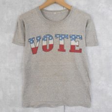 画像1: 【SALE】 VINTAGE "VOTE" 染み込みプリントTシャツ M (1)