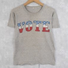 画像1: VINTAGE "VOTE" 染み込みプリントTシャツ M (1)