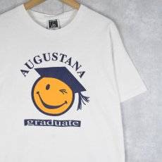 画像1: 90's USA製 "AUGUSTANA graduate" スマイルプリントTシャツ XL (1)