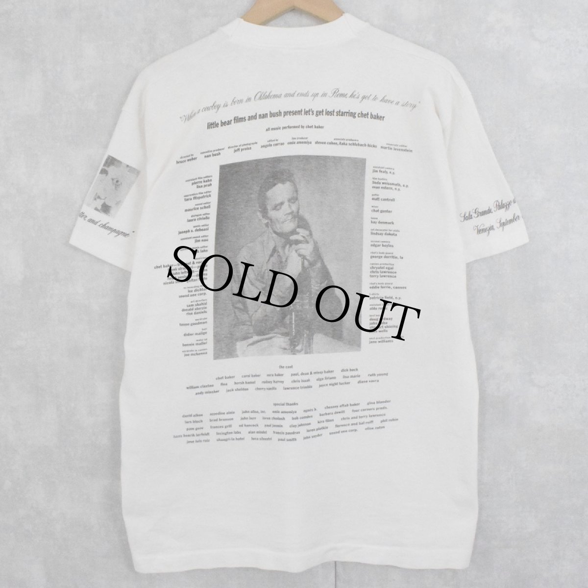 画像2: 90's BRUCE WEBER USA製 "let's get lost starring chet baker" フォトプリントTシャツ L (2)