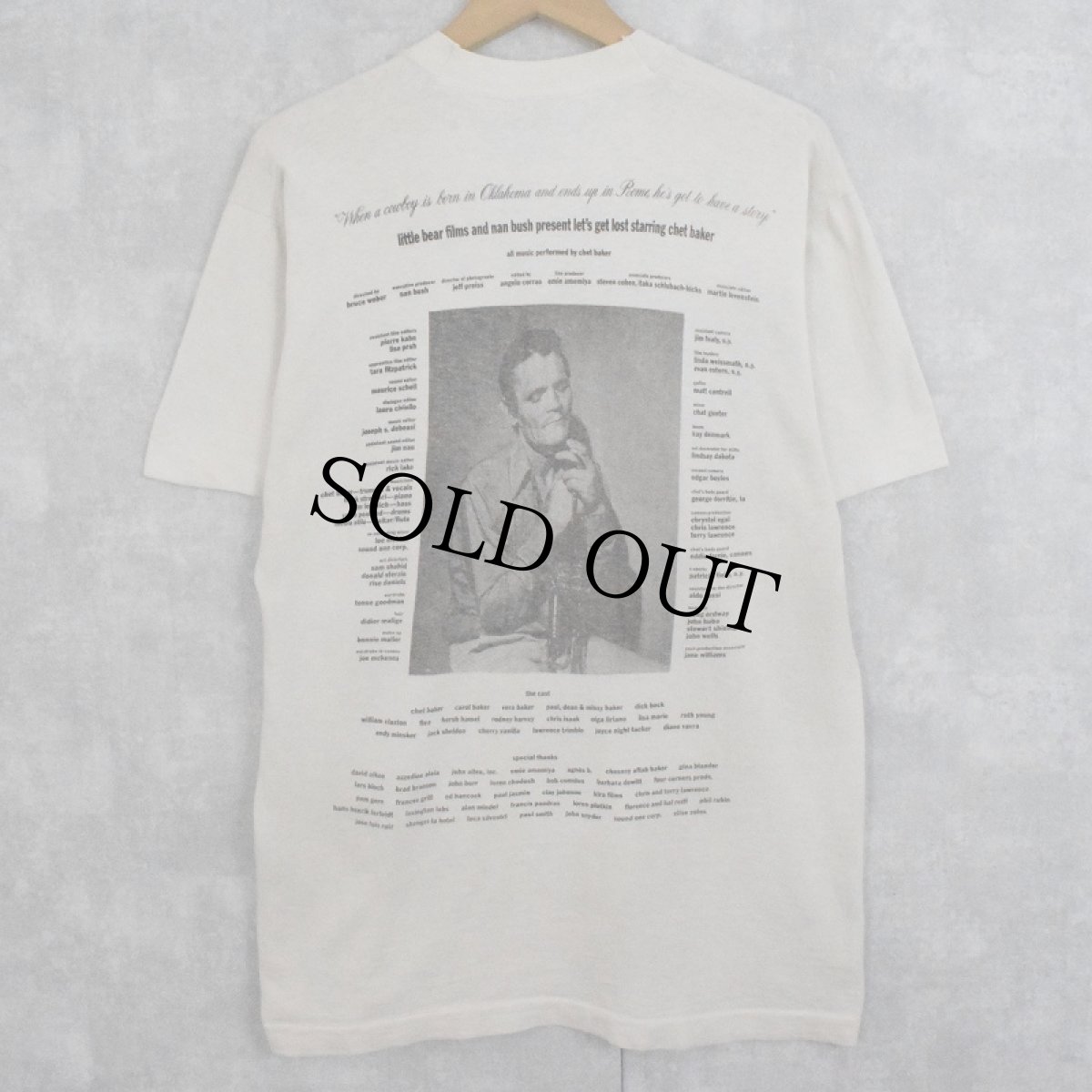 画像2: 90's BRUCE WEBER "let's get lost starring chet baker" フォトプリントTシャツ (2)