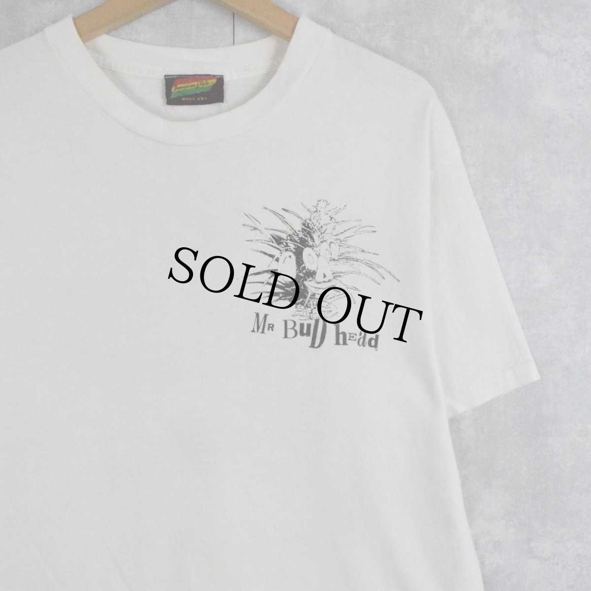 画像2: 90's USA製 "MR BuD hEad" ラスタカラー ガンジャプリントパロディTシャツ L (2)